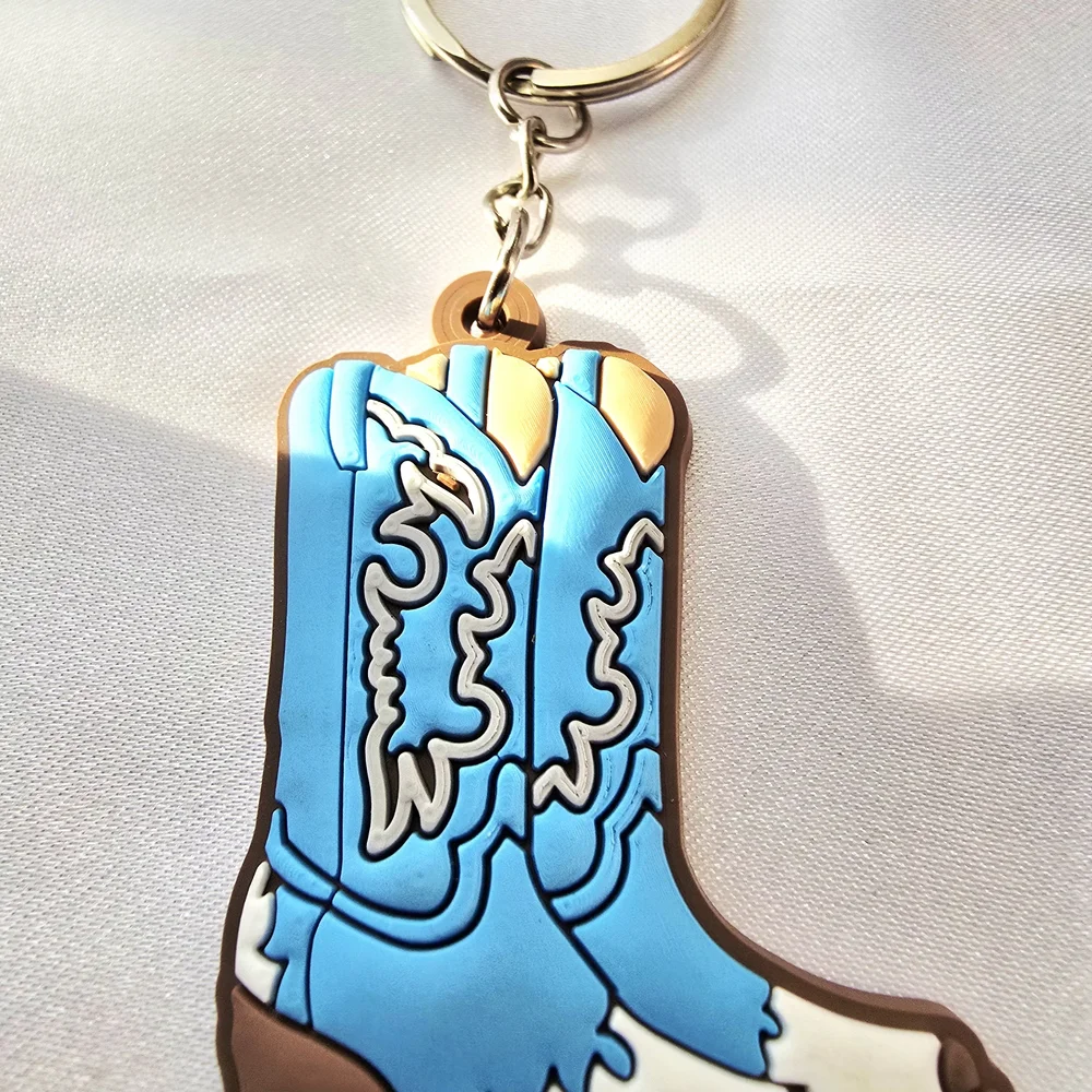 Cowboy Boot & Howdy Lucky Keychain‎ Set — Blue and Pink